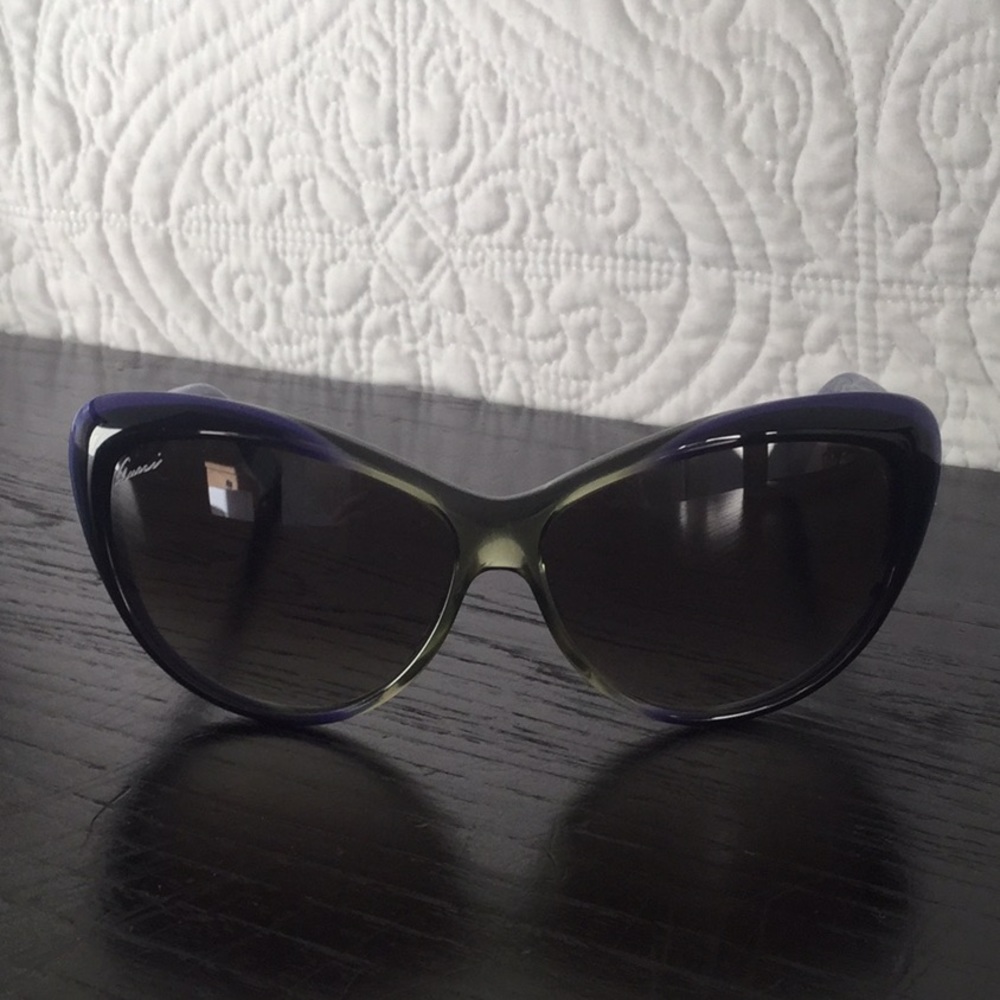 Grey & Purple Gucci Sunglasses and Folding Case